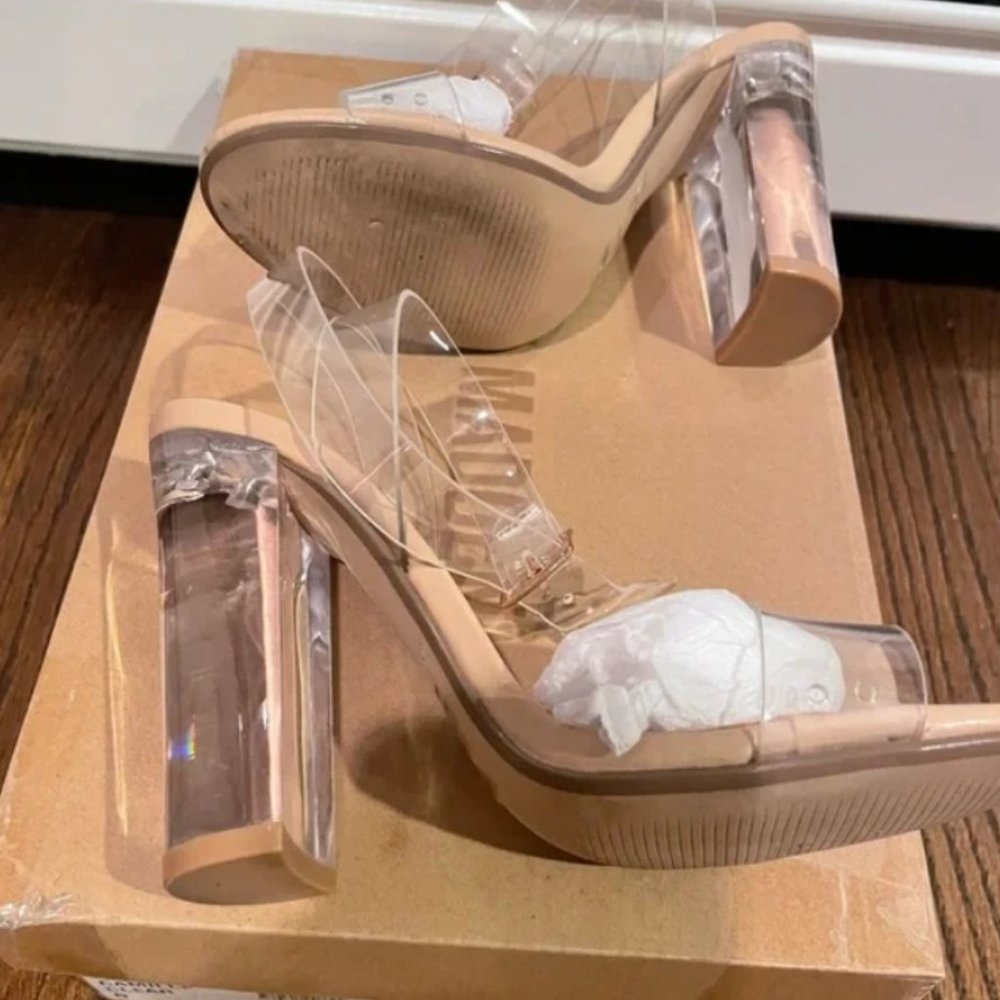 Steve Madden Clear Heels size 9.5M